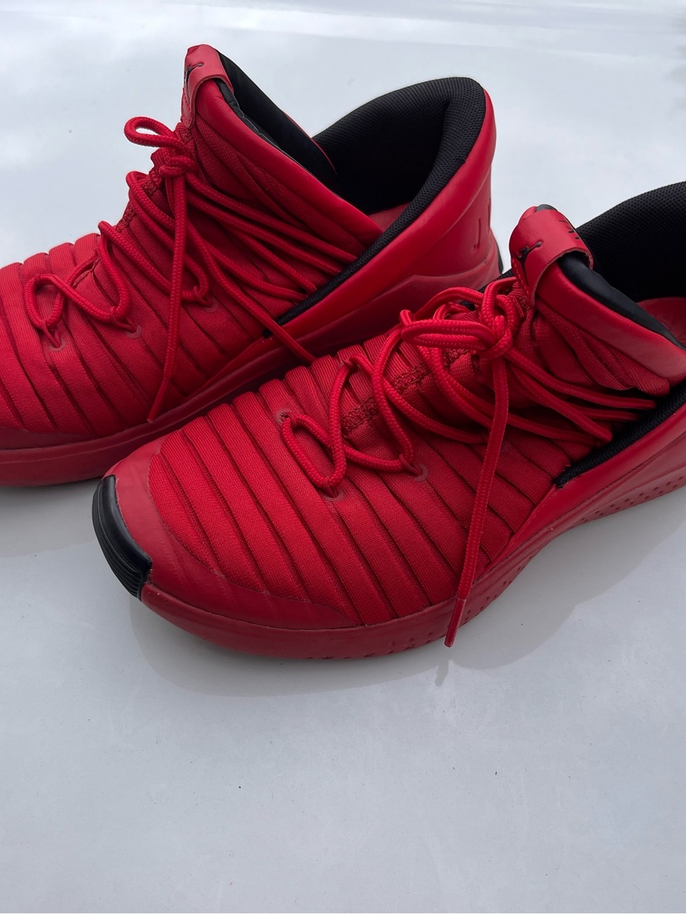 Jordan Men's Red and Black High-Top Sneakers